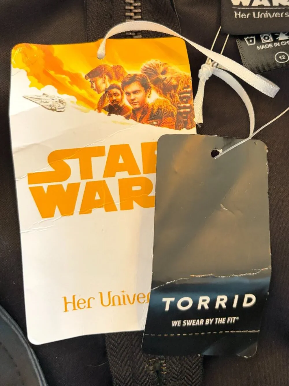 NWT Torrid Star Wars Solo faux leather skirt 12 mini black skater
